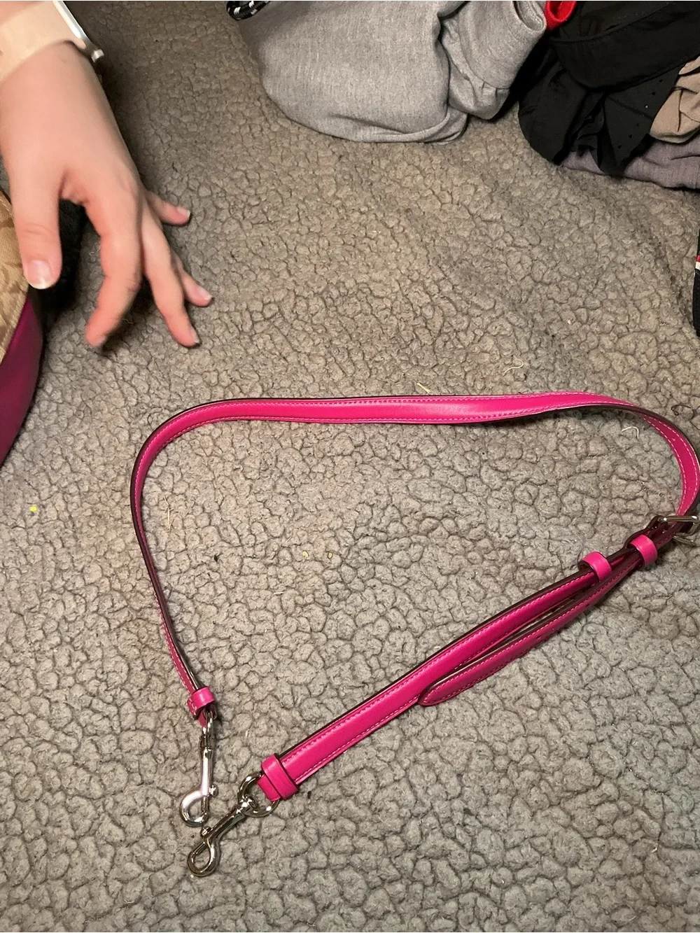 Coach Signature Canvas Elle Hobo Bag Khaki/Blossom Pink Convertible Crossbody - Picture 7 of 9